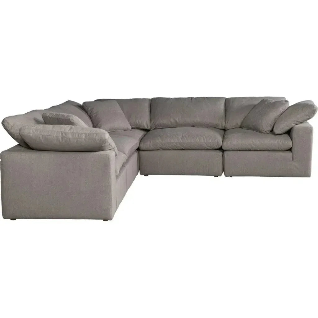 5PC Stain Resistant Grey Large Classic Modular-Modular Sofas-Moe's Home-LOOMLAN