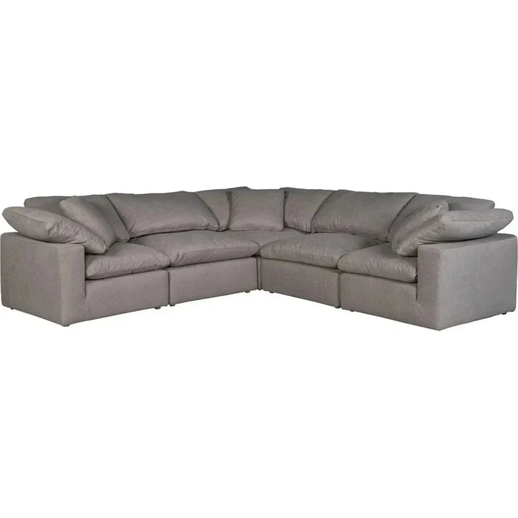 5PC Stain Resistant Grey Large Classic Modular-Modular Sofas-Moe's Home-LOOMLAN