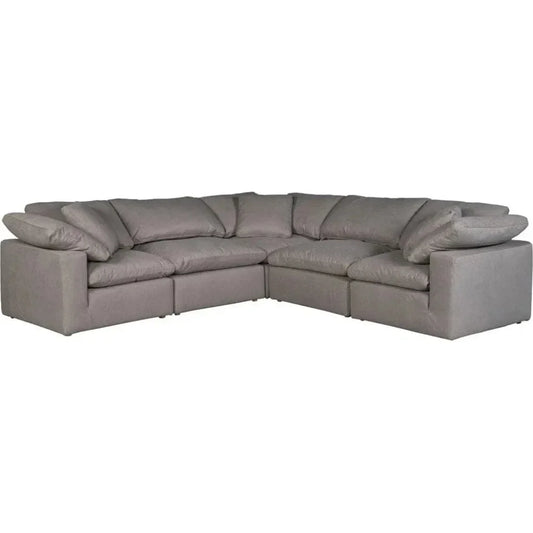5PC Stain Resistant Grey Large Classic Modular-Modular Sofas-Moe's Home-LOOMLAN