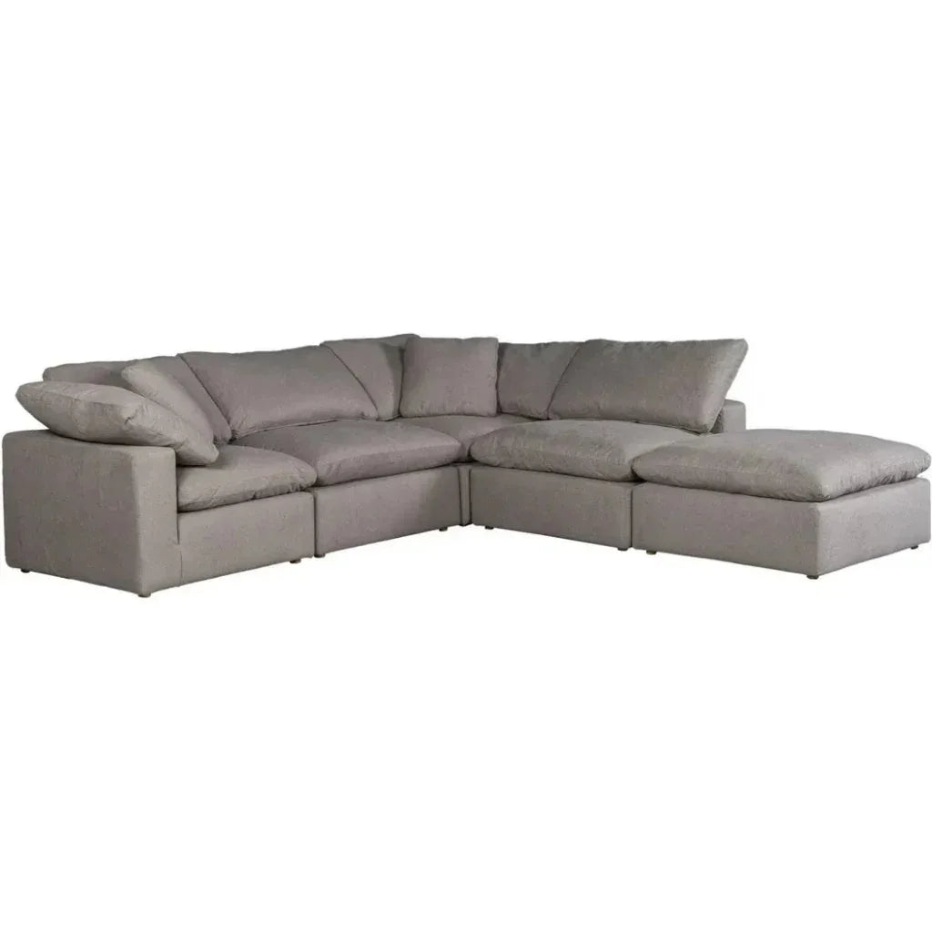 5PC Stain Resistant Terra Grey Dream Modular-Modular Sofas-Moe's Home-LOOMLAN