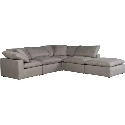 5PC Stain Resistant Terra Grey Dream Modular-Modular Sofas-Moe's Home-LOOMLAN