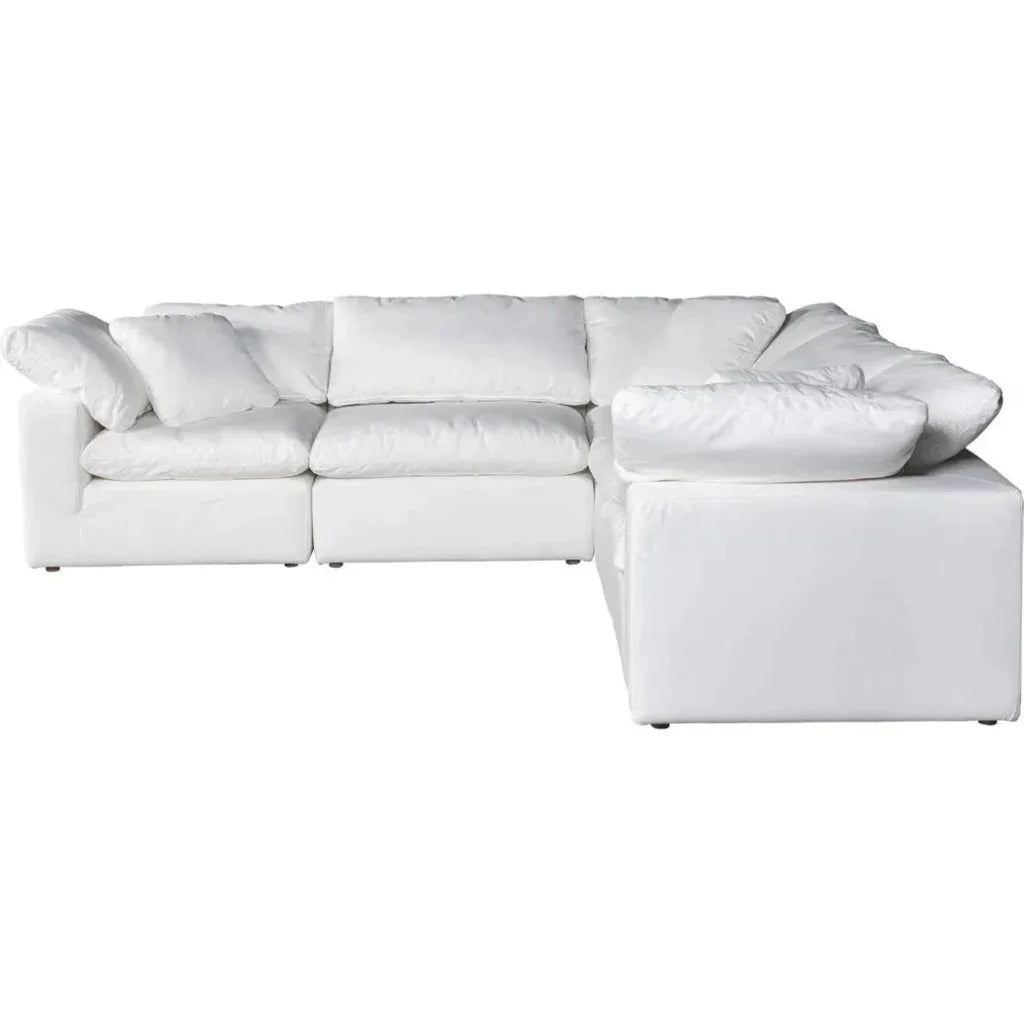 5PC Stain Resistant White Large Classic Modular-Modular Sofas-Moe's Home-LOOMLAN