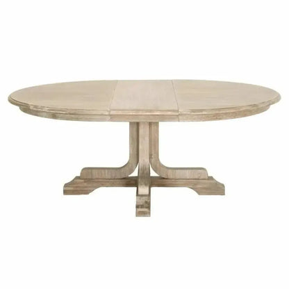 60-77" Round to Oval Extendable Dining Table Solid Wood-Dining Tables-Essentials For Living-LOOMLAN