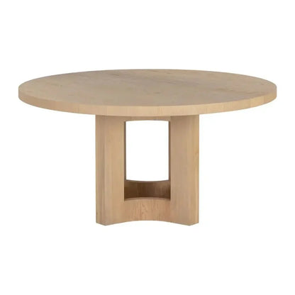 60" Elma Wooden Round Dining Table-Dining Tables-SUNPAN-LOOMLAN