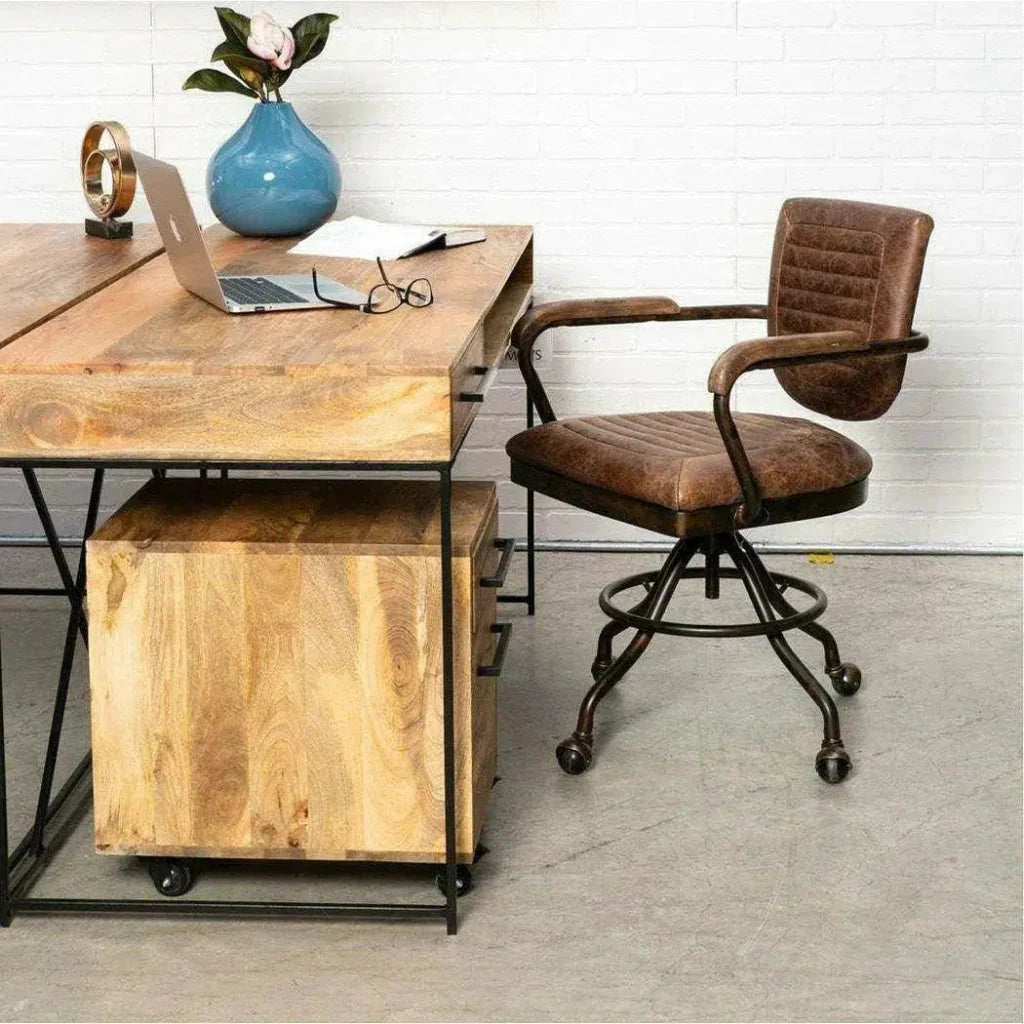 60 Inch Desk Natural Scandinavian-Home Office Desks-Moe's Home-LOOMLAN
