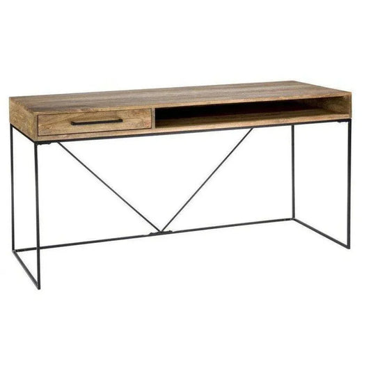 60 Inch Desk Natural Scandinavian-Home Office Desks-Moe's Home-LOOMLAN
