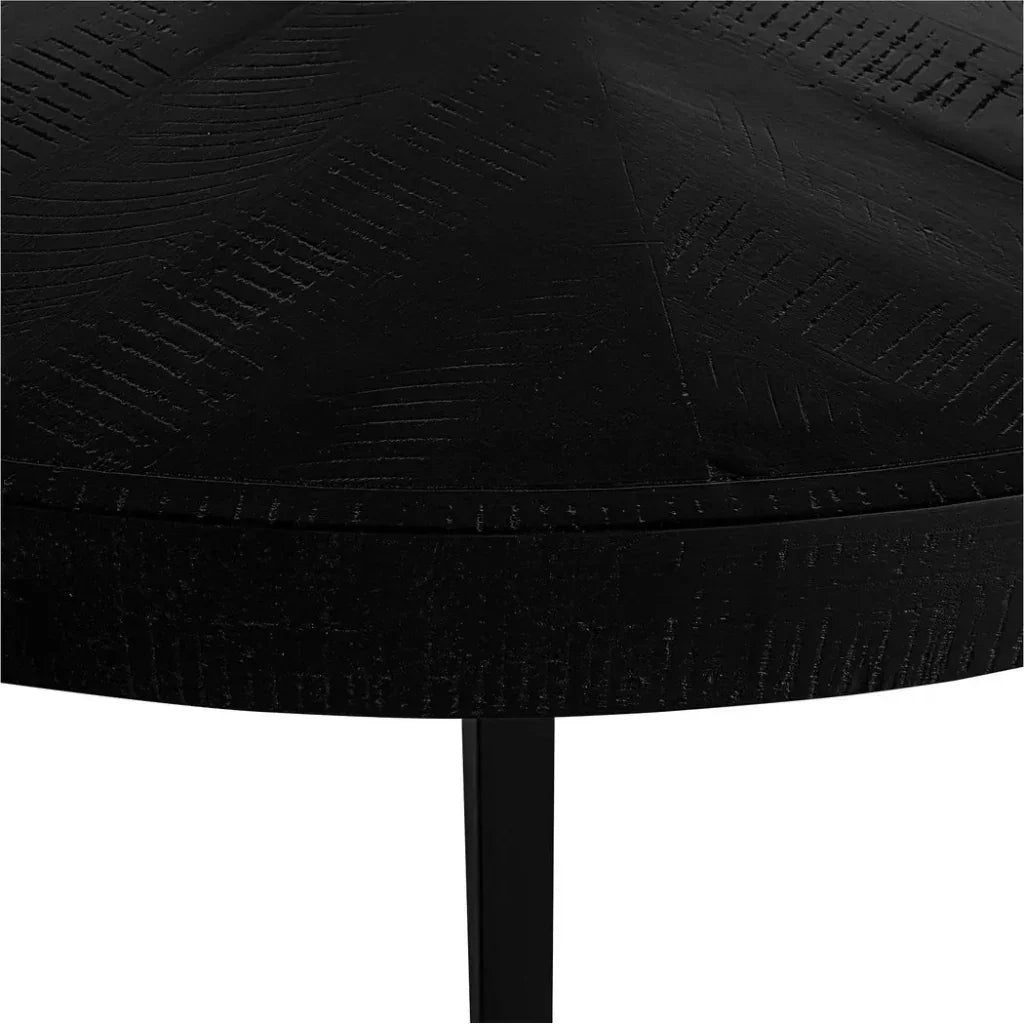 60 in Parq Wood Black Round Dining Table-Dining Tables-Moe's Home-LOOMLAN