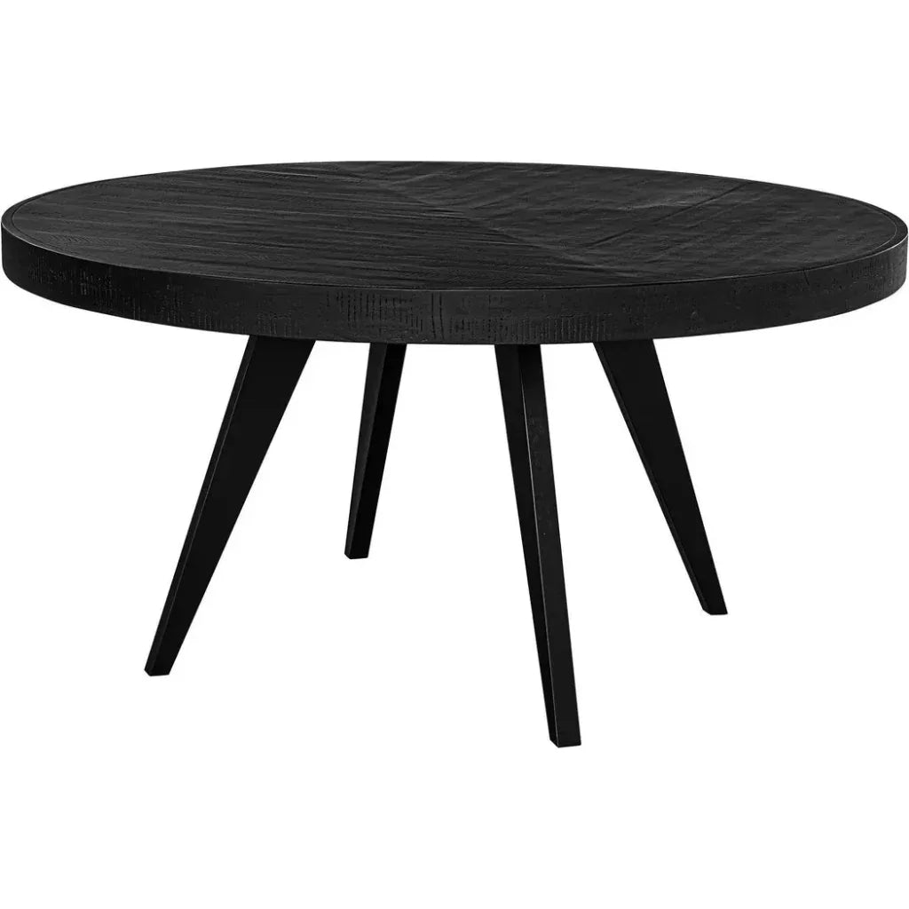 60 in Parq Wood Black Round Dining Table-Dining Tables-Moe's Home-LOOMLAN