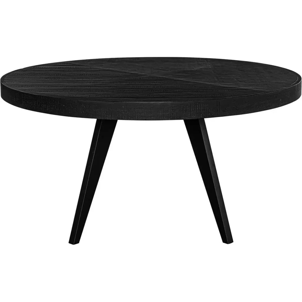60 in Parq Wood Black Round Dining Table-Dining Tables-Moe's Home-LOOMLAN