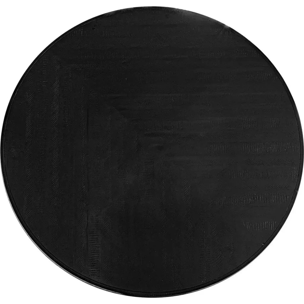 60 in Parq Wood Black Round Dining Table-Dining Tables-Moe's Home-LOOMLAN