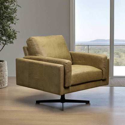 Spencer Leather Modern Swivel Chair