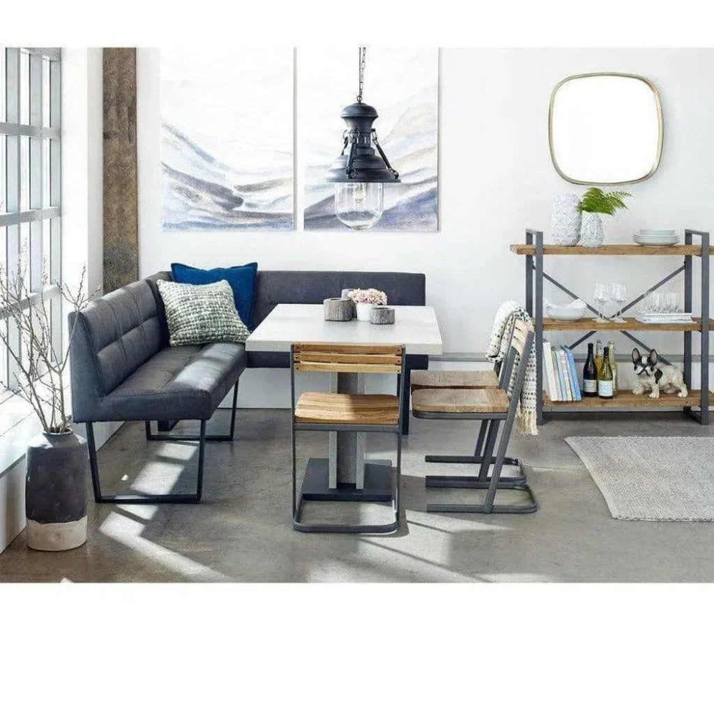 60x81 in Corner Bench Dark Grey Contemporary - LOOMLAN - Moe's Home - Dining Benches