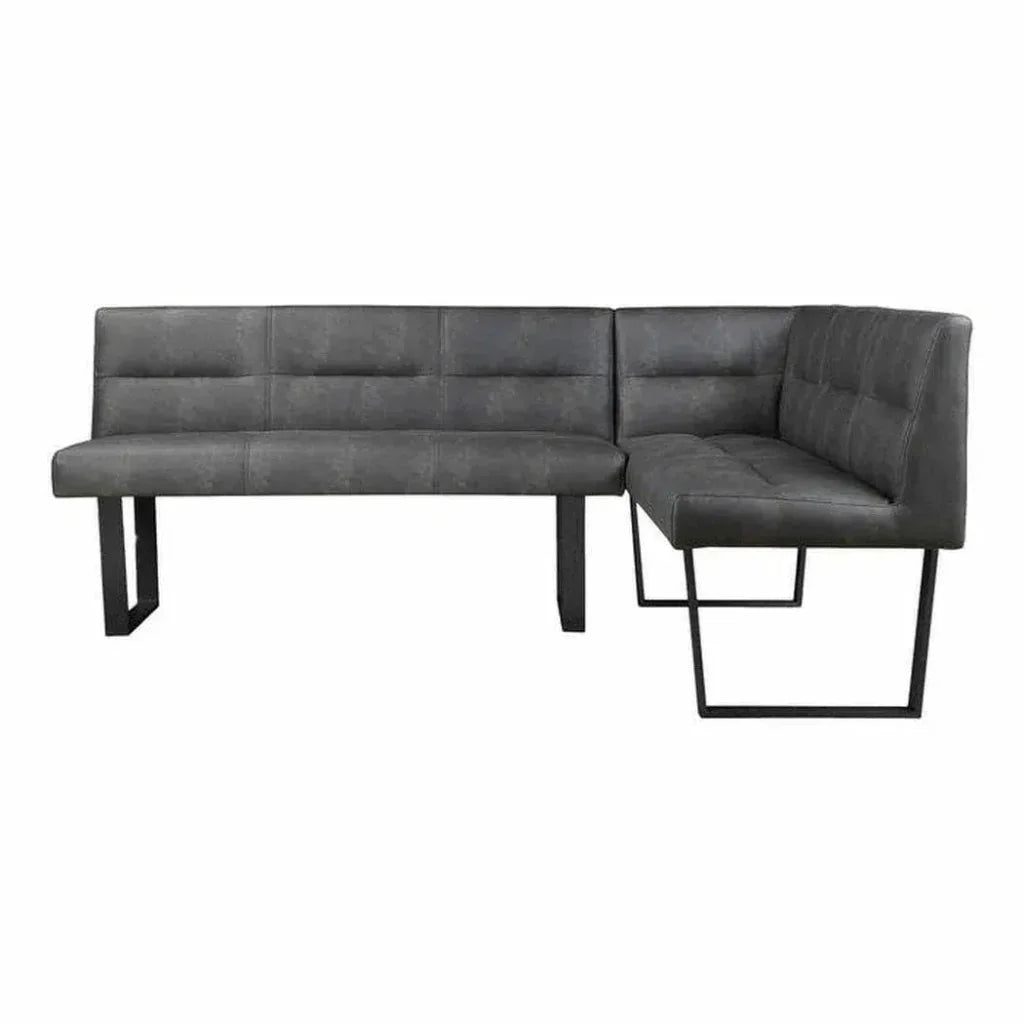 60x81 in Corner Bench Dark Grey Contemporary - LOOMLAN - Moe's Home - Dining Benches