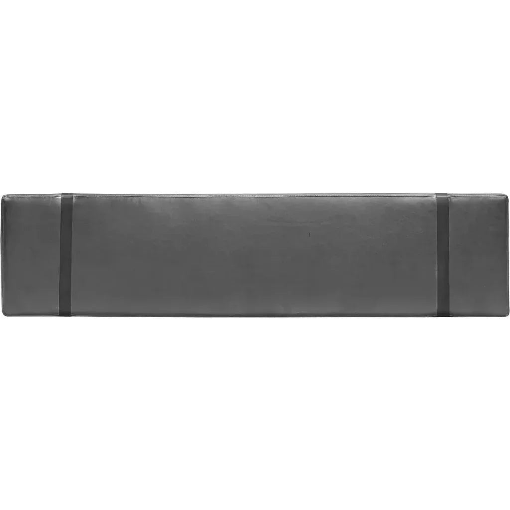 61" Black Leather Padded Seat Bench for Dining Room - LOOMLAN - LH Imports - Dining Benches