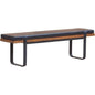 61" Black Leather Padded Seat Bench for Dining Room - LOOMLAN - LH Imports - Dining Benches