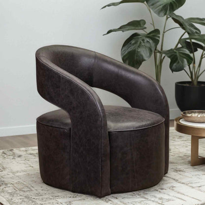 Carmel Leather Modern Elegance Swivel Chair