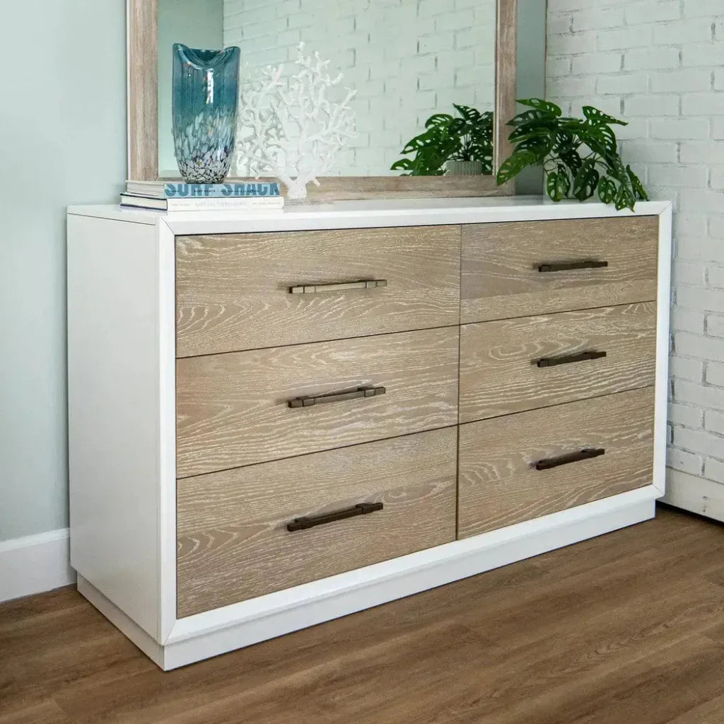 62" High Gloss Boca Grande Six Drawer Double Dresser - LOOMLAN - Panama Jack - Dressers