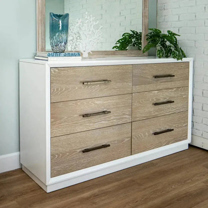 62" High Gloss Boca Grande Six Drawer Double Dresser - LOOMLAN - Panama Jack - Dressers