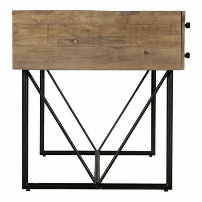 63 Inch Desk Natural Rustic-Home Office Desks-Moe's Home-LOOMLAN
