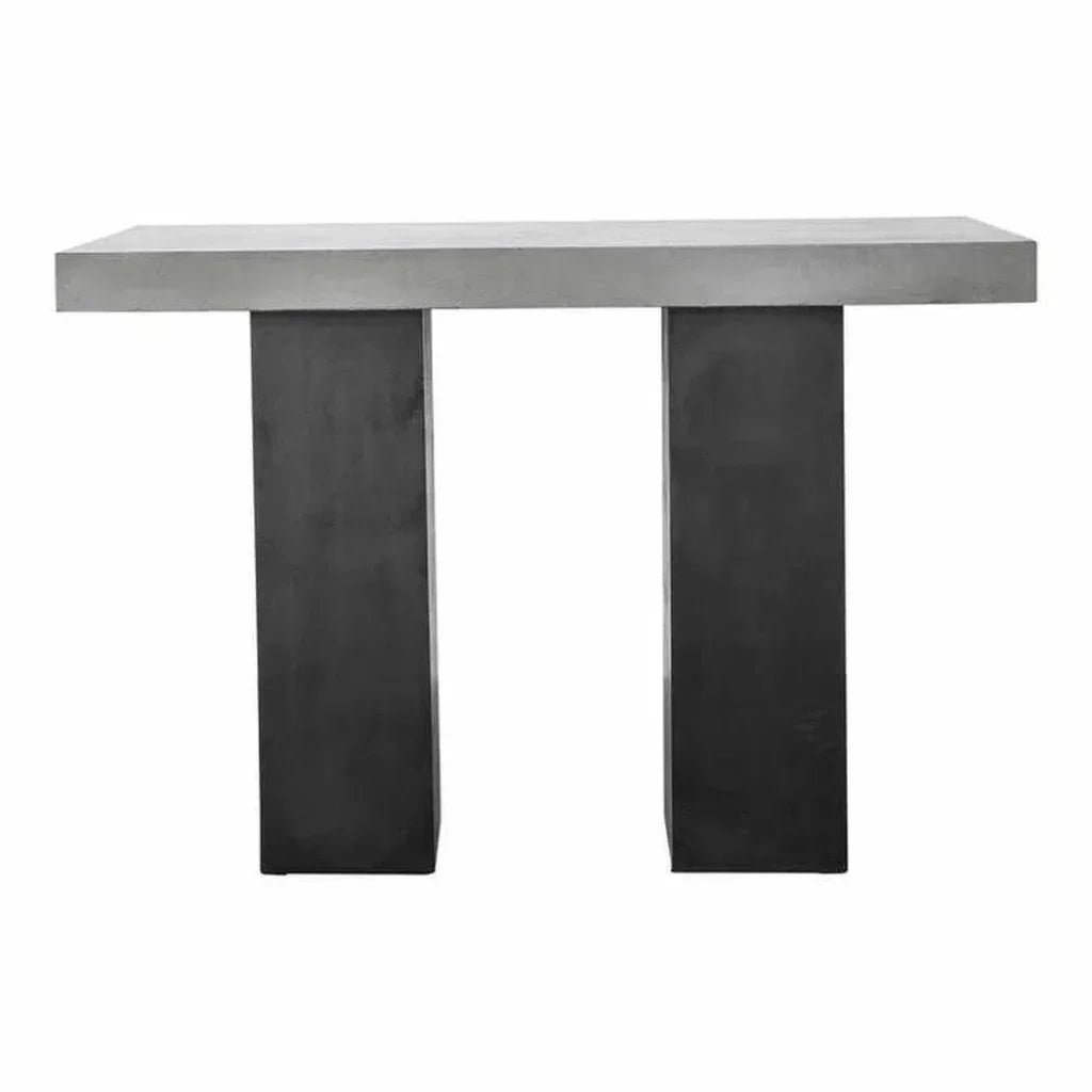 63 Inch Outdoor Bar Table Grey Contemporary-Outdoor Counter Tables-Moe's Home-LOOMLAN