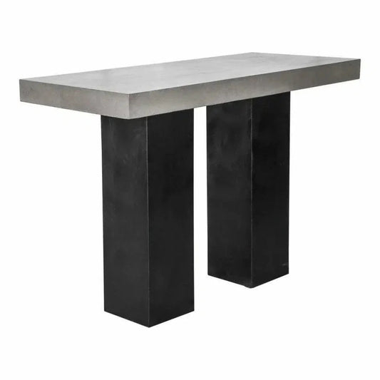 63 Inch Outdoor Bar Table Grey Contemporary-Outdoor Counter Tables-Moe's Home-LOOMLAN