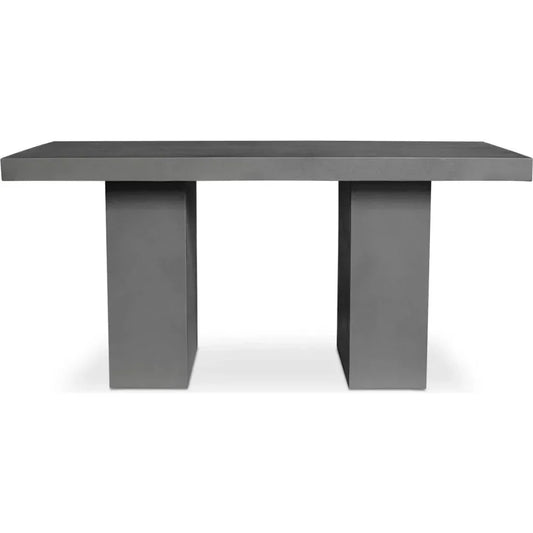 63 in Outdoor Dining Table Grey Contemporary-Outdoor Dining Tables-Moe's Home-LOOMLAN