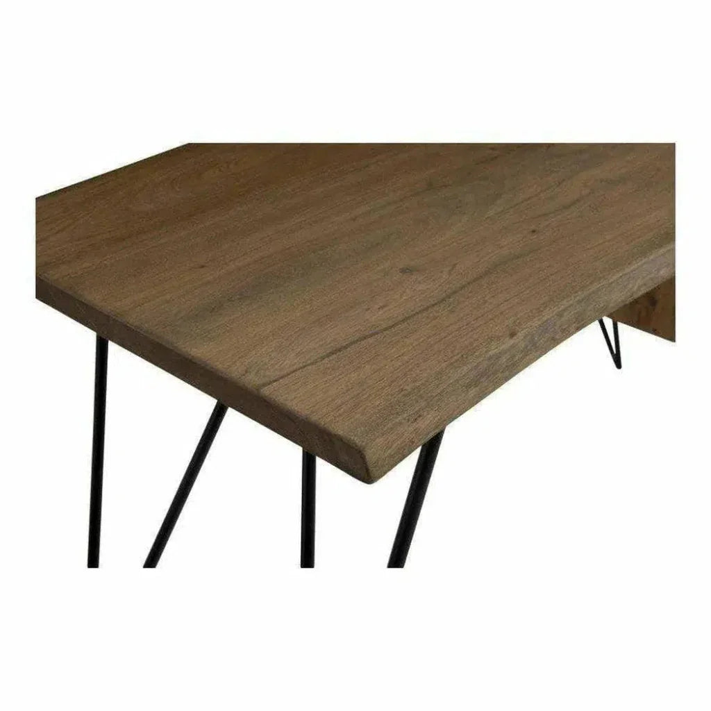 64 Inch Desk Brown Industrial-Home Office Desks-Moe's Home-LOOMLAN