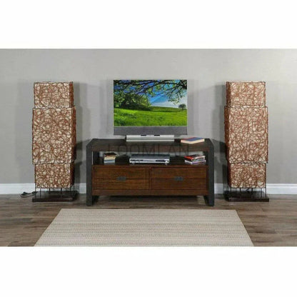 64" TV Stand Rustic Media Cabinet - LOOMLAN - Sunny D - TV Stands & Media Centers