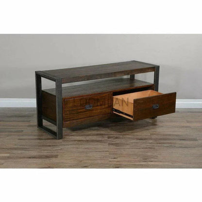 64" TV Stand Rustic Media Cabinet - LOOMLAN - Sunny D - TV Stands & Media Centers