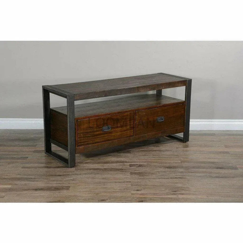 64" TV Stand Rustic Media Cabinet - LOOMLAN - Sunny D - TV Stands & Media Centers