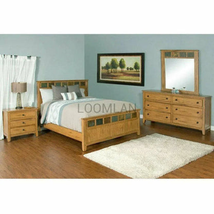 64x35" Rustic Wood Dresser for Small Bedroom - LOOMLAN - Sunny D - Dressers