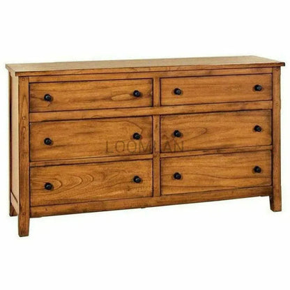 64x35" Rustic Wood Dresser for Small Bedroom - LOOMLAN - Sunny D - Dressers