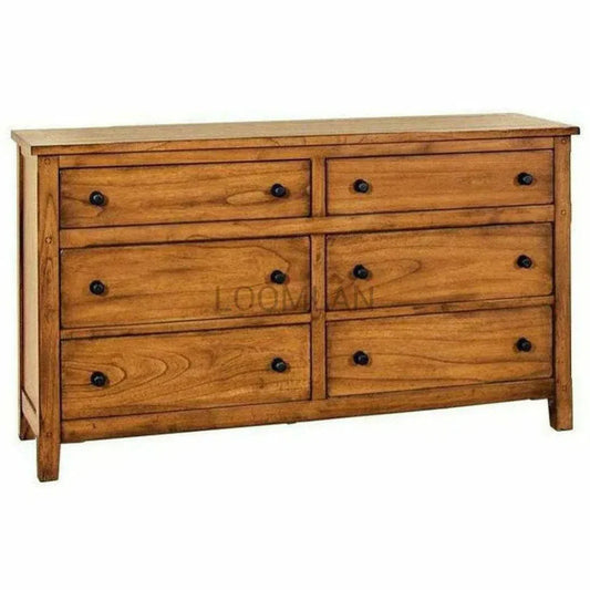 64x35" Rustic Wood Dresser for Small Bedroom - LOOMLAN - Sunny D - Dressers