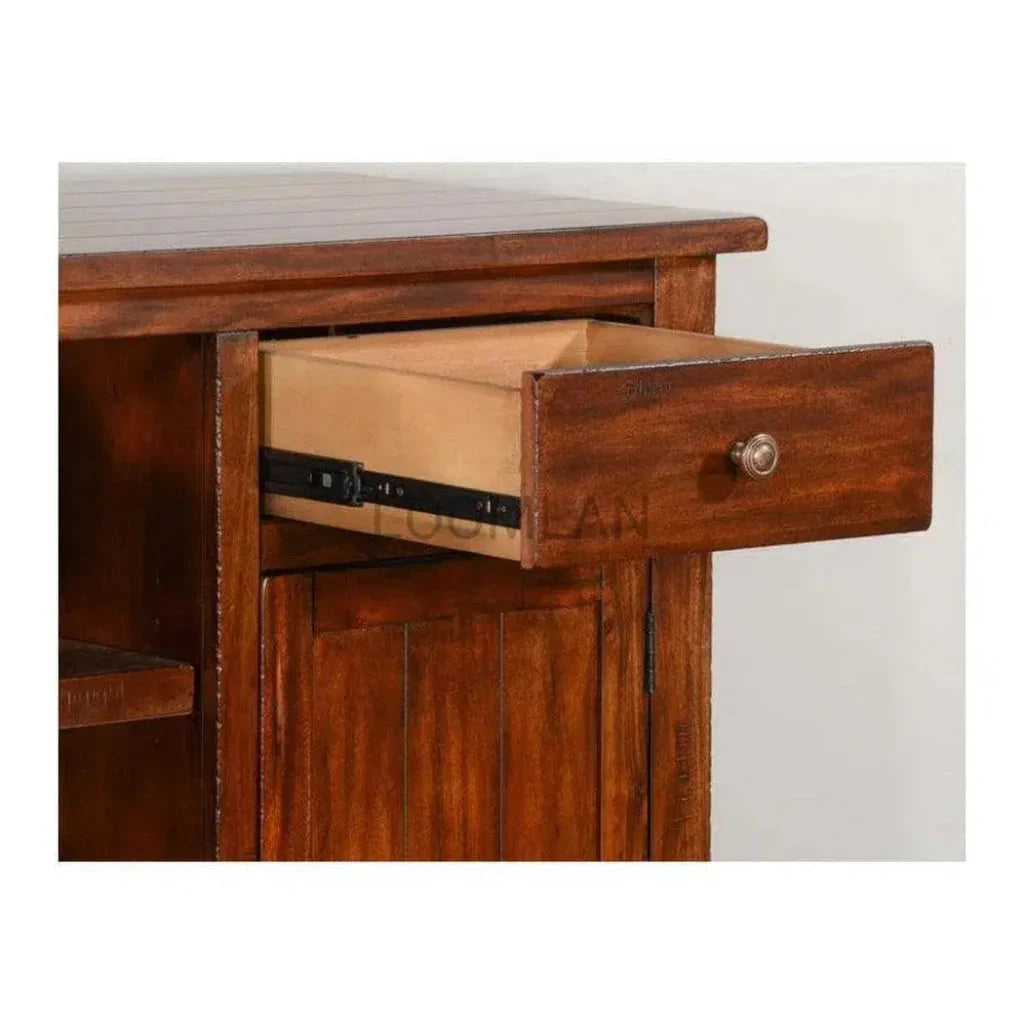 64x80 Wood Buffet Hutch Home Bar Serving Station - LOOMLAN - Sunny D - Buffets & Curios