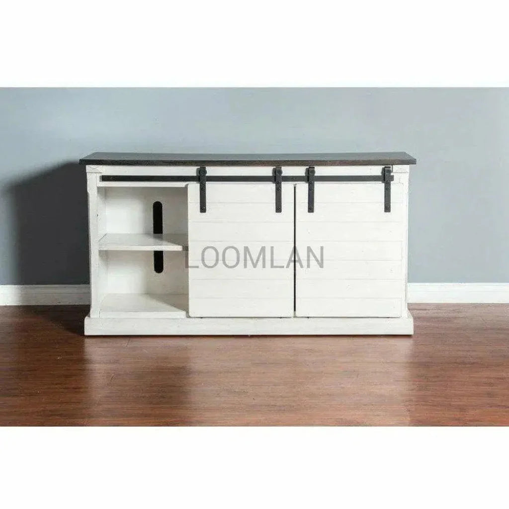 65" TV Stand Sliding Barn Doors Farmhouse - LOOMLAN - Sunny D - TV Stands & Media Centers
