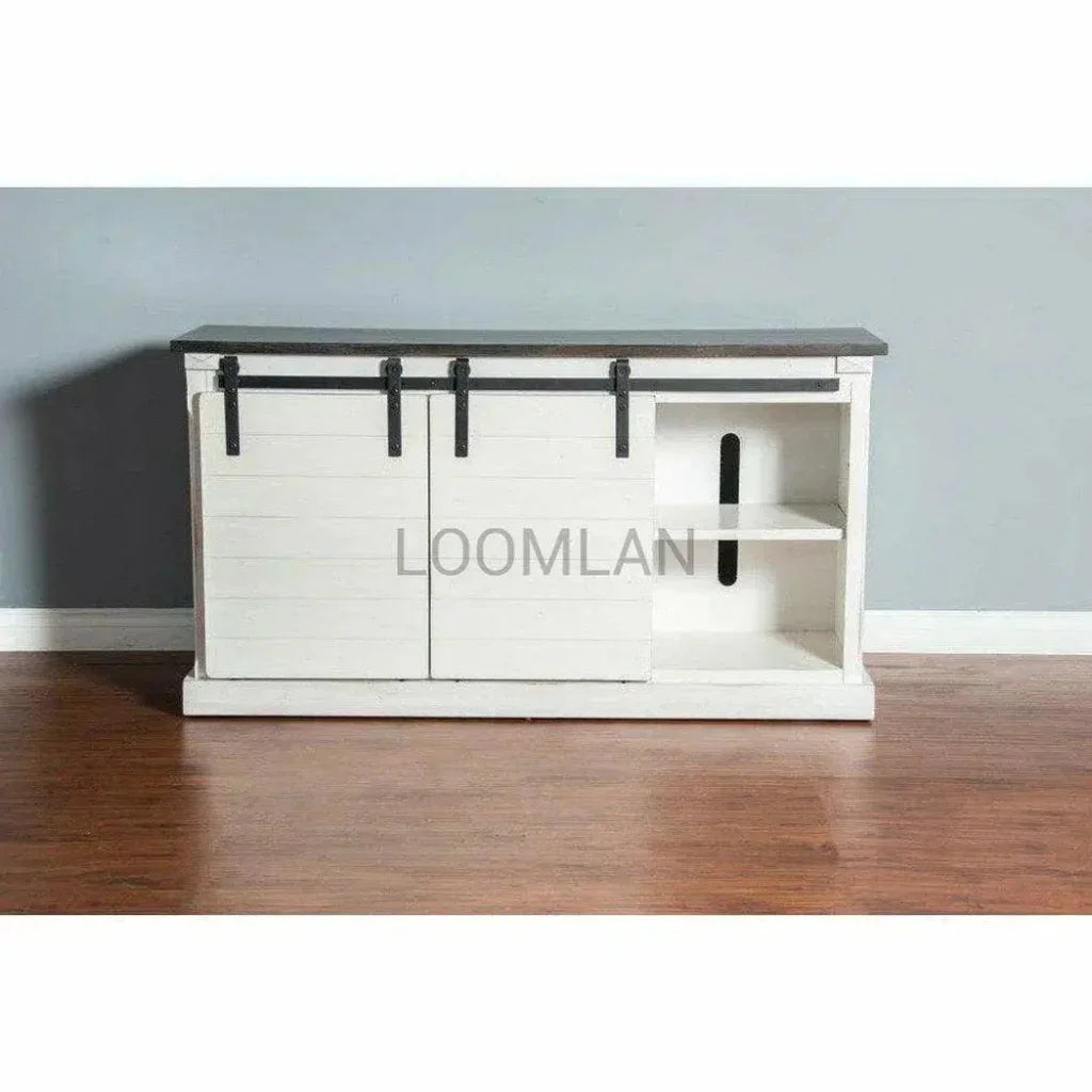 65" TV Stand Sliding Barn Doors Farmhouse - LOOMLAN - Sunny D - TV Stands & Media Centers
