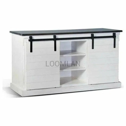 65" TV Stand Sliding Barn Doors Farmhouse - LOOMLAN - Sunny D - TV Stands & Media Centers