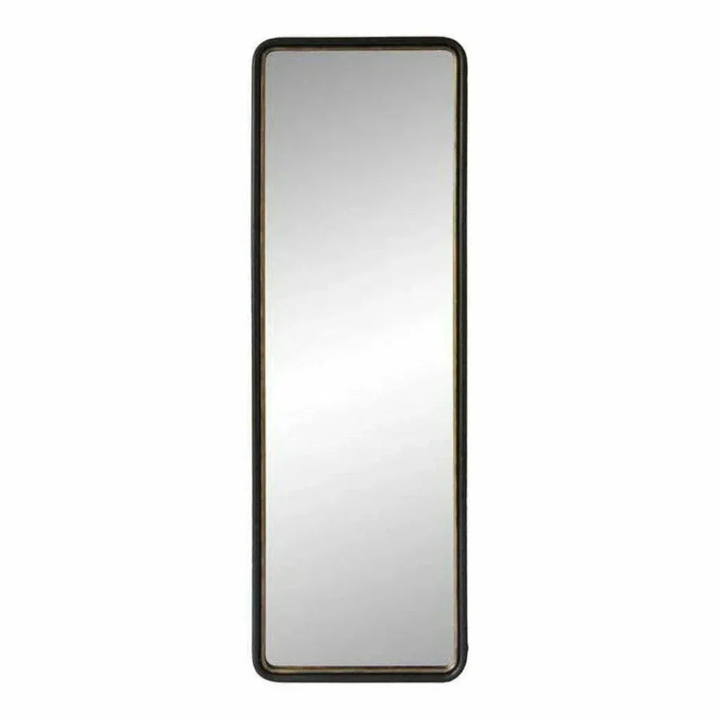 65" Tall Floor Mirror Black Industrial-Floor Mirrors-Moe's Home-LOOMLAN