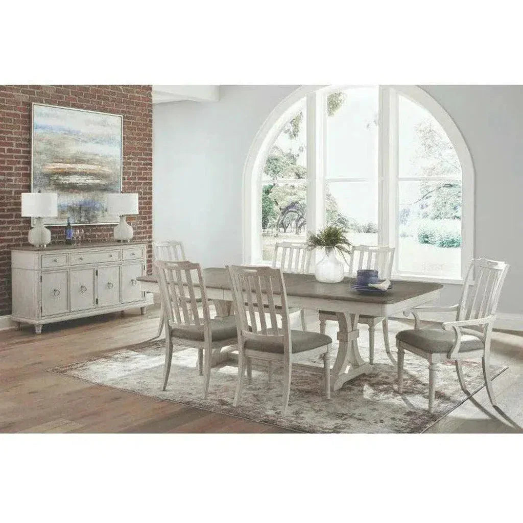 66" White Two - Tone Wooden Credenza - LOOMLAN - Panama Jack - Sideboards