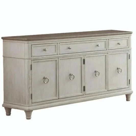 66" White Two - Tone Wooden Credenza - LOOMLAN - Panama Jack - Sideboards