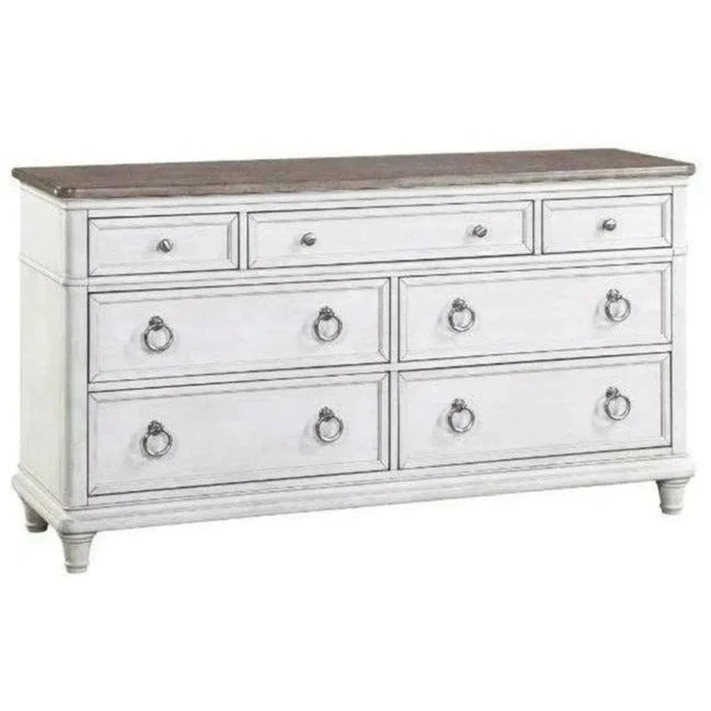 66" White Two - Tone Wooden Dresser - LOOMLAN - Panama Jack - Dressers