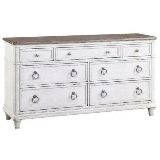 66" White Two - Tone Wooden Dresser - LOOMLAN - Panama Jack - Dressers