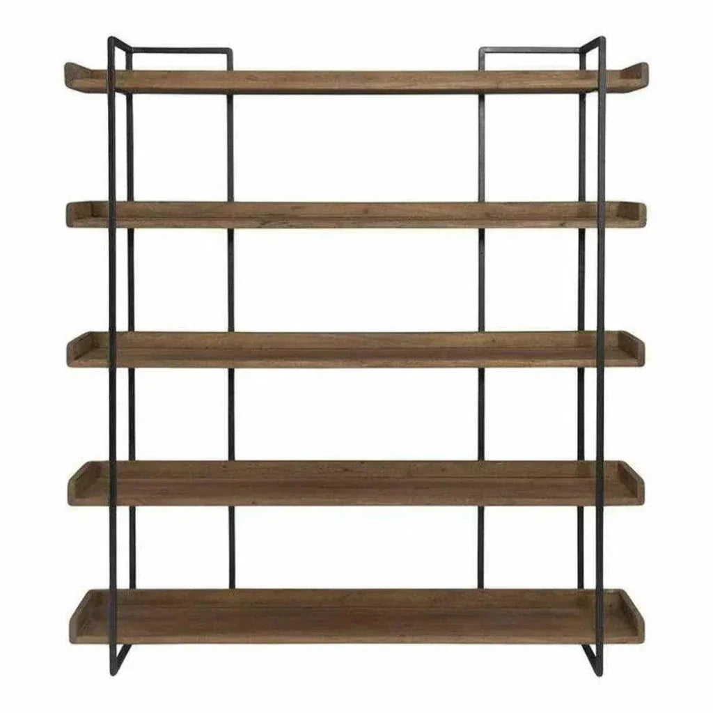 68 Inch Bookshelf Large Brown Industrial - LOOMLAN - Moe's Home - Etageres