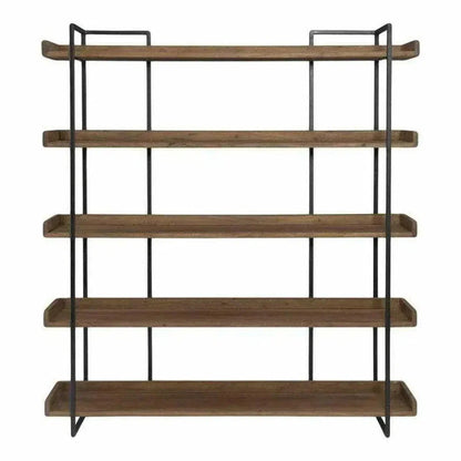 68 Inch Bookshelf Large Brown Industrial - LOOMLAN - Moe's Home - Etageres
