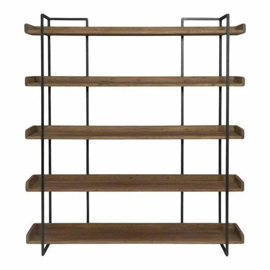 68 Inch Bookshelf Large Brown Industrial - LOOMLAN - Moe's Home - Etageres