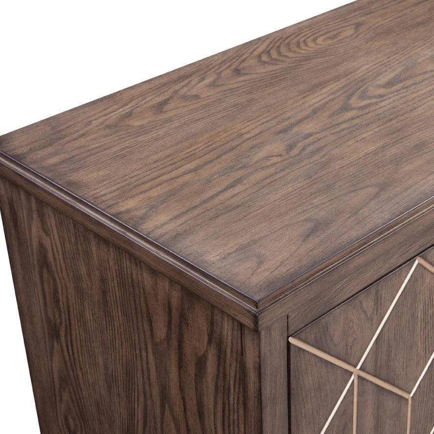 68" Perrine Brown & Gold Wooden Credenza - LOOMLAN - Bassett Mirror - Sideboards