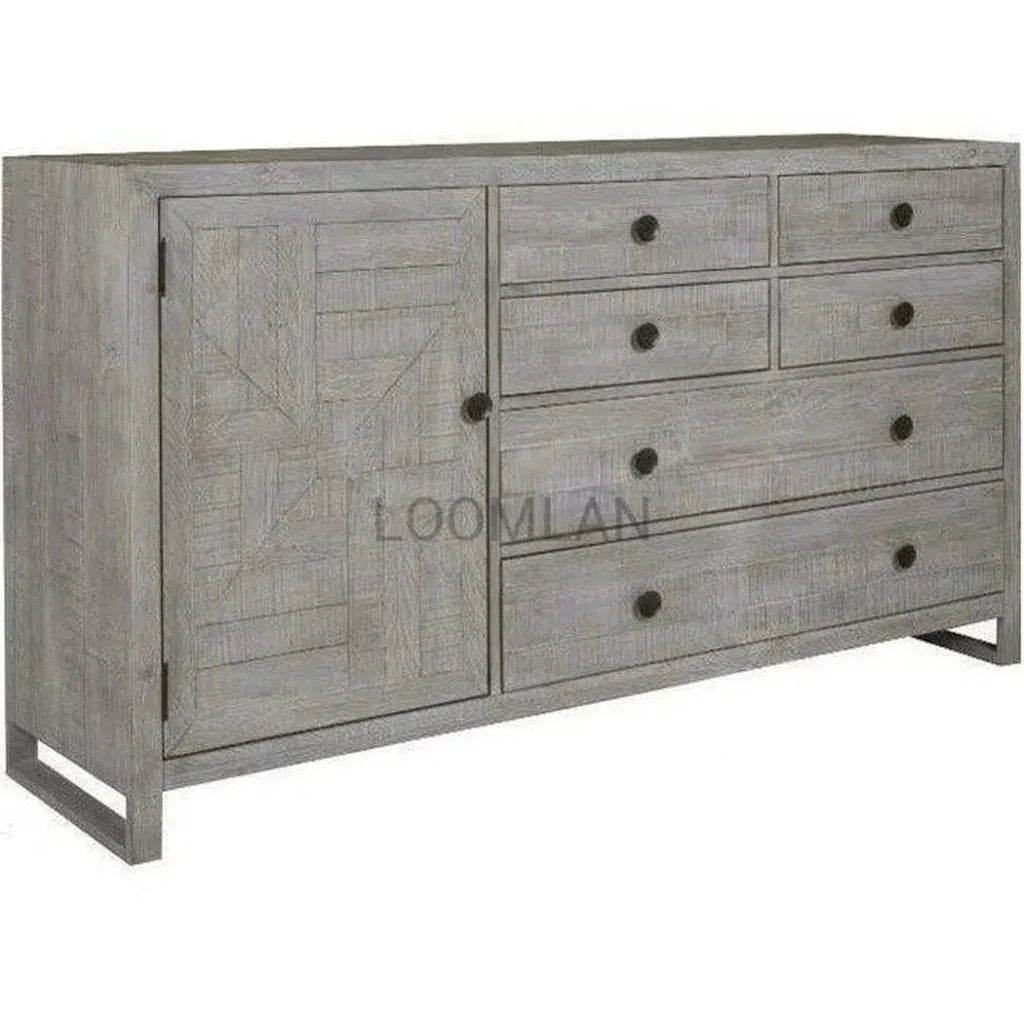 68" Reclaimed Pine Wood Serenity Drawer Dresser - LOOMLAN - LOOMLAN - Dressers