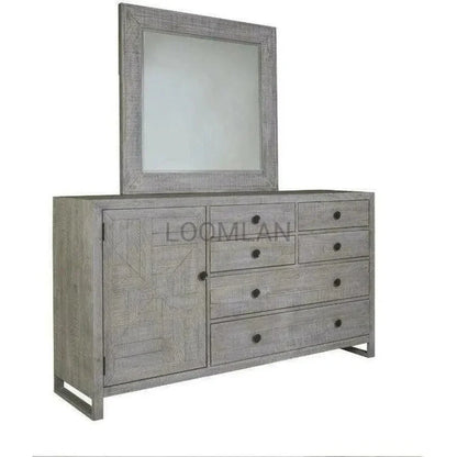 68" Reclaimed Pine Wood Serenity Dresser & Mirror - LOOMLAN - LOOMLAN - Dressers