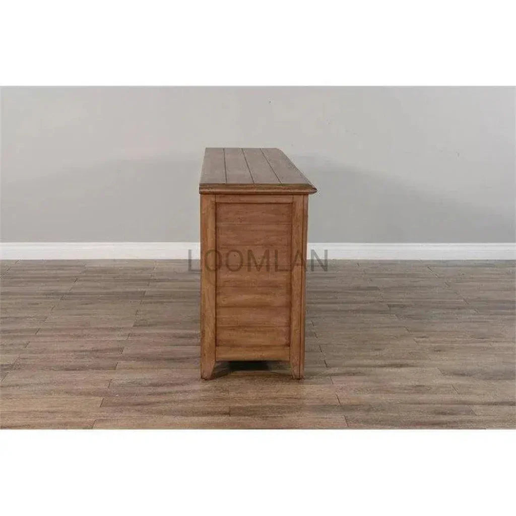 70" Brown TV Stand Glass Doors - LOOMLAN - Sunny D - TV Stands & Media Centers