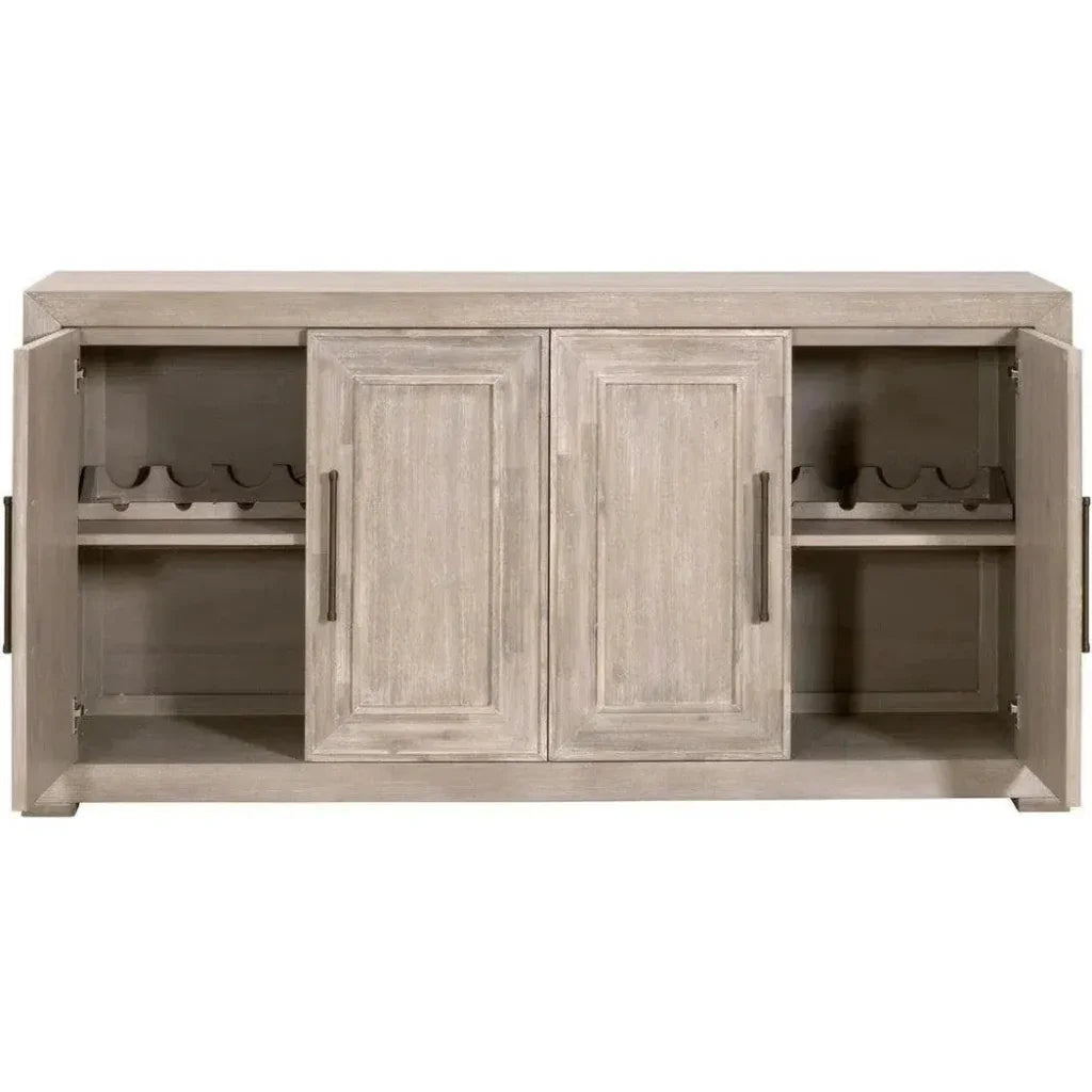70" SolidWood Credenza With Wine Racks - LOOMLAN - Essentials For Living - Sideboards